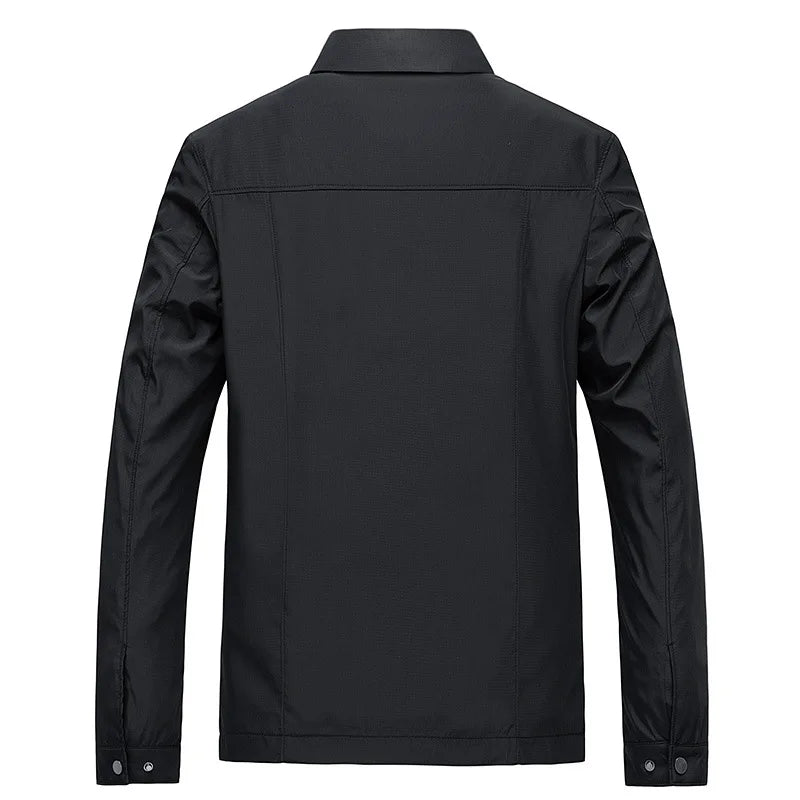 Stylish men's flight jacket with a contemporary design, ideal urban outerwear for a sleek modern appeal.