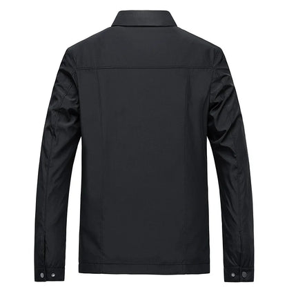Stylish men's flight jacket with a contemporary design, ideal urban outerwear for a sleek modern appeal.