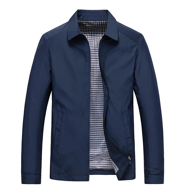 Casual men's urban jacket, a stylish modern flight bomber for versatile everyday smart casual outerwear.