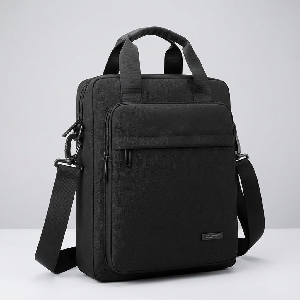Professional men's slim waterproof business messenger bag. Ideal for laptop, travel, and daily work organization.