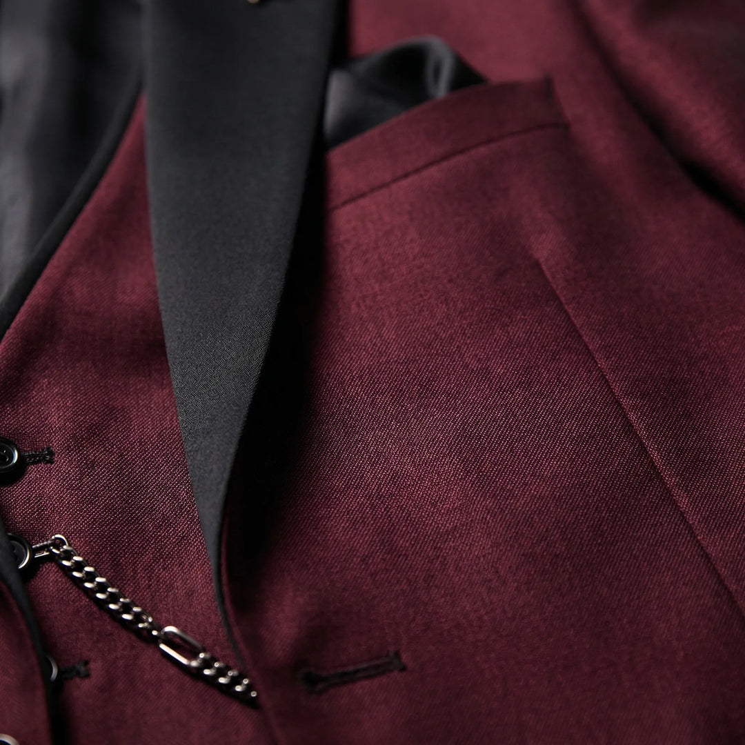 Sharp men's black slim-fit 3-piece formal suit, ideal for special occasions and tailored elegance.