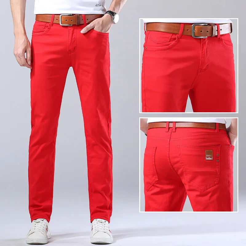 Versatile & comfortable men's slim fit denim jeans, essential casual pants for modern men's apparel.