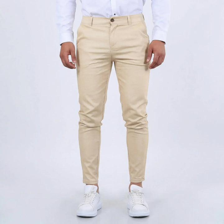 Marco men's slim fit tapered chino pants, perfect for versatile everyday & office wear.