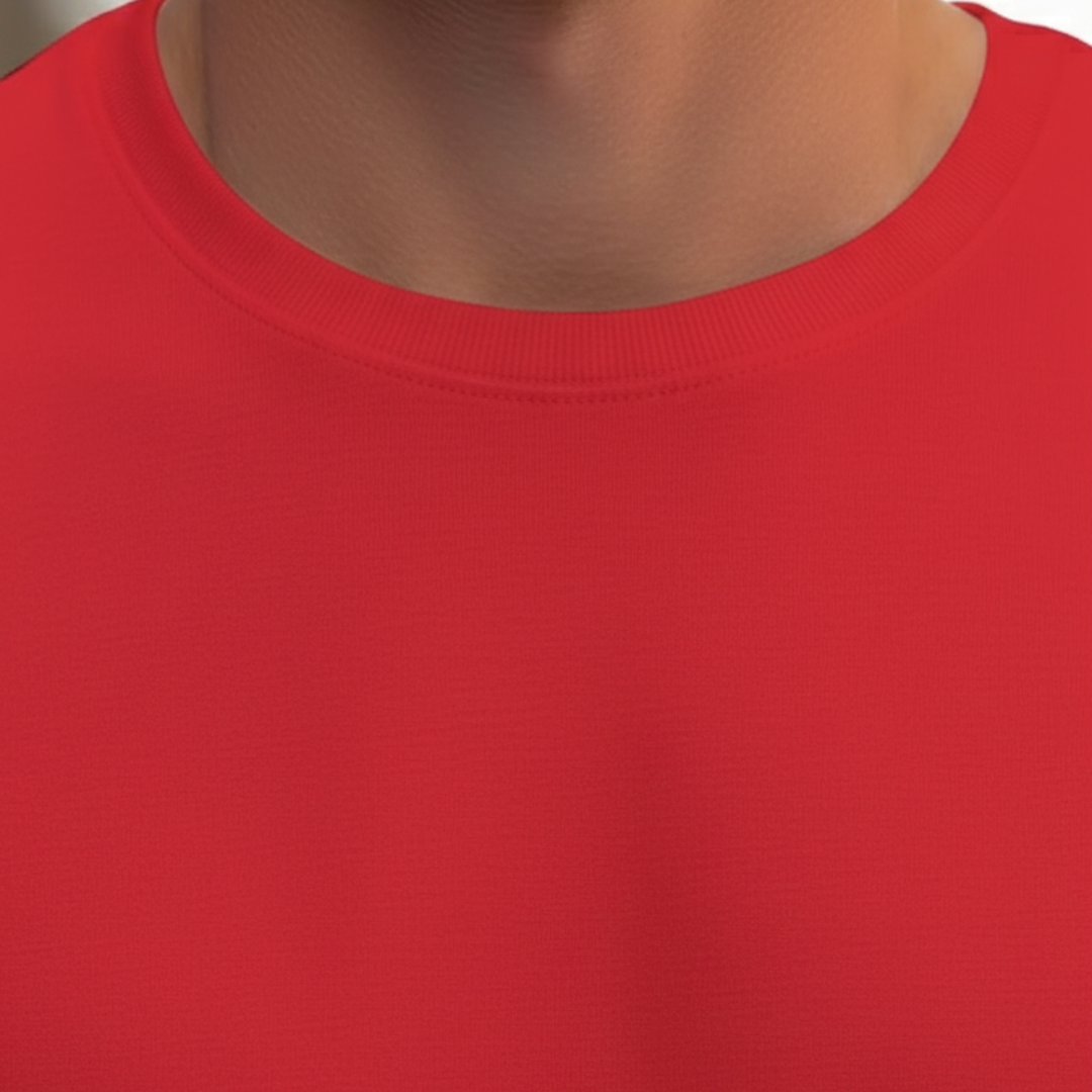 Versatile men's basic tee, slim fit crew neck for comfortable layering or solo wear.