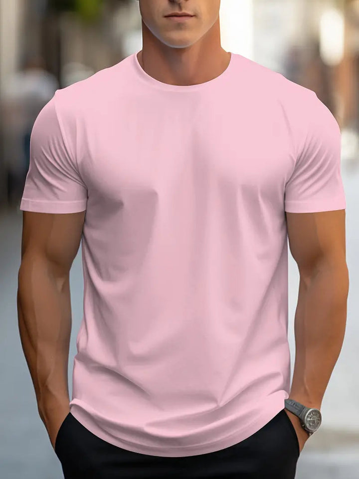 Comfortable men's modern slim fit crew neck t-shirt, an essential short sleeve basic for everyday wear.
