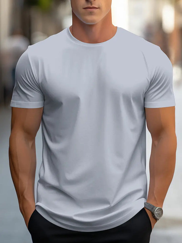 Everyday basic men's slim fit crew neck t-shirt, comfortable and polished for versatile casual wear.