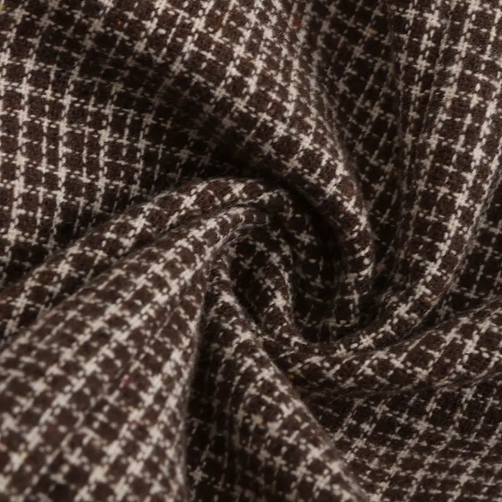 Men's slim fit check blazer, showing texture & details. Smart casual tailored jacket for business & event wear.