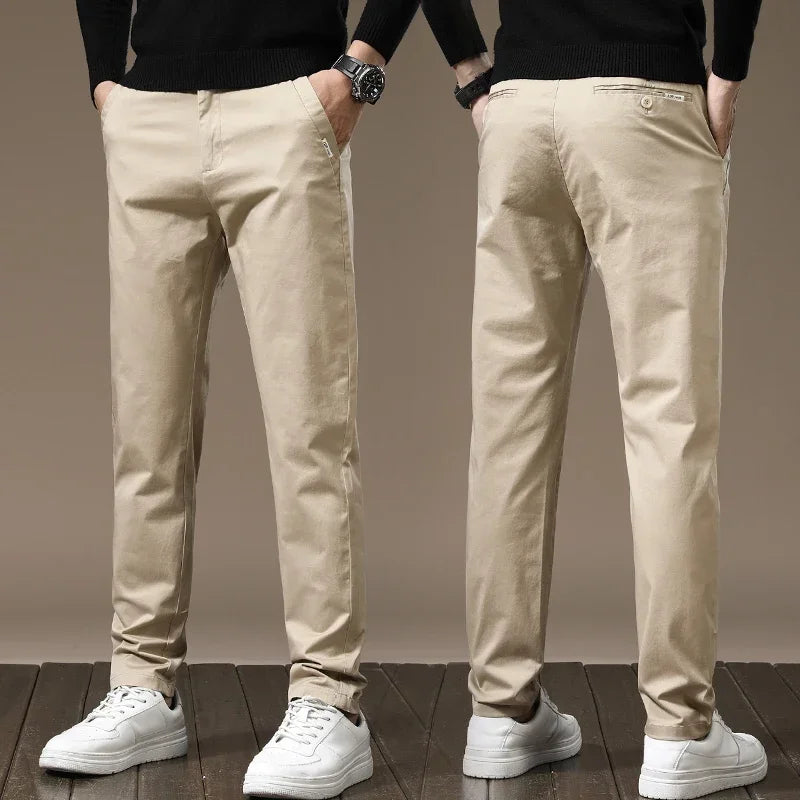 Classic men's slim fit dress pants, wrinkle-free comfort for a sharp, modern casual or formal look.