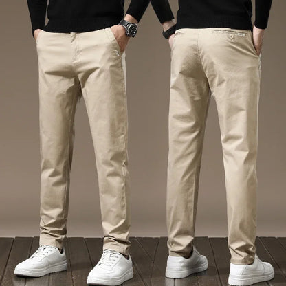 Classic men's slim fit dress pants, wrinkle-free comfort for a sharp, modern casual or formal look.