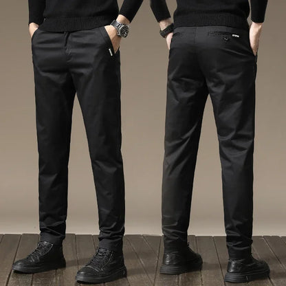 Men's fashion slim fit casual pants, wrinkle-free design for a comfortable, polished, contemporary look.