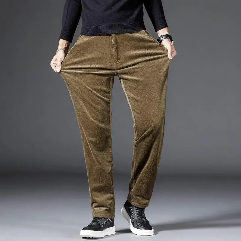 Khaki Men's Slim Fit Everyday Pants, comfortable casual bottoms. Stylish men's fashion for versatile everyday wear.