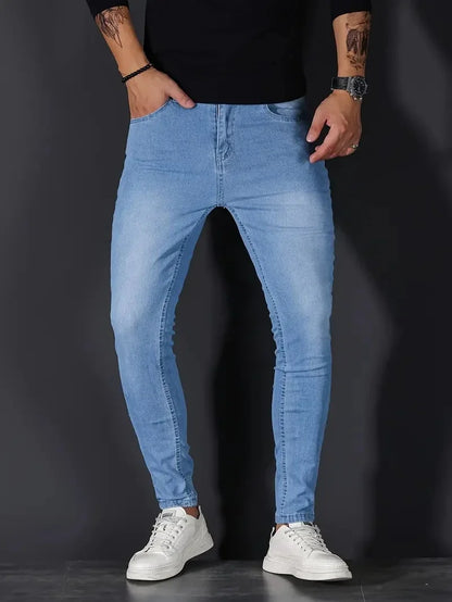 Men's slim fit jeans, modern style for active wear, combining comfort & flexible design. Great everyday pants.