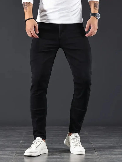 Ultimate comfort men's slim fit jeans, perfect for all-day wear, stylish tapered fit casual pants.