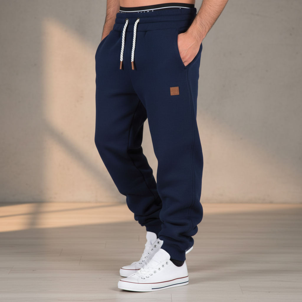 Men's slim-fit joggers in a neutral color, perfect for an active lifestyle or casual everyday wear.