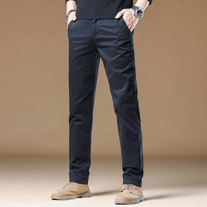 Tailored men's slim fit work pants, wrinkle-resistant for all-day comfort and sharp professional look.
