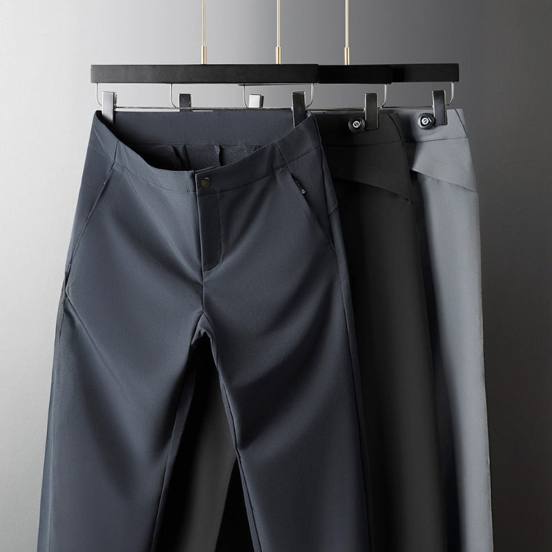 Versatile men's comfort pants, slim fit & designed for performance, perfect for smart casual styling.