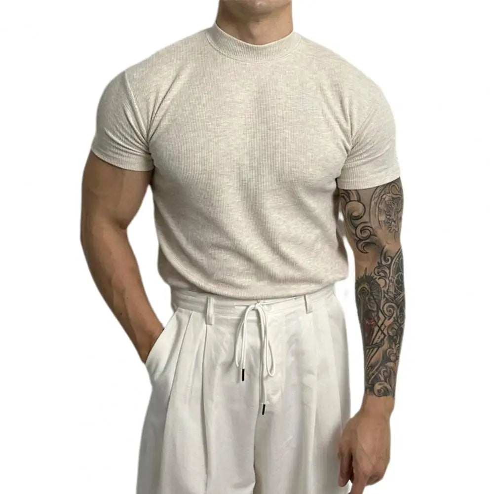 Apricot slim fit men's t-shirt, ideal for casual wear, athletic performance, and everyday style.