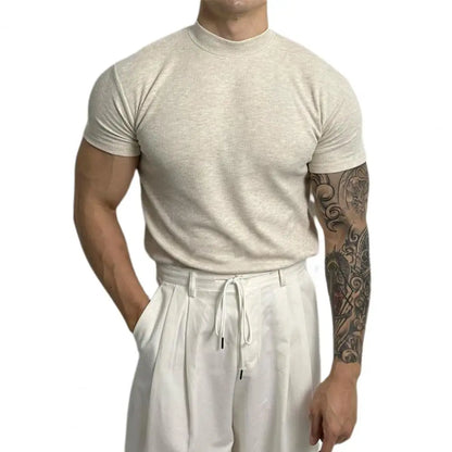 Apricot slim fit men's t-shirt, ideal for casual wear, athletic performance, and everyday style.