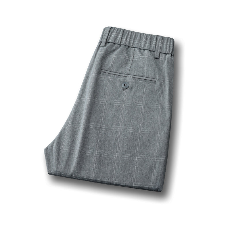Elegant men's slim fit plaid pants, tailored for comfort and a sophisticated modern fashion statement.