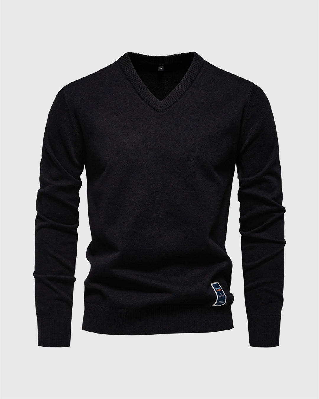 Everyday men's slim fit ribbed V-neck pullover, perfect for casual style and comfort.