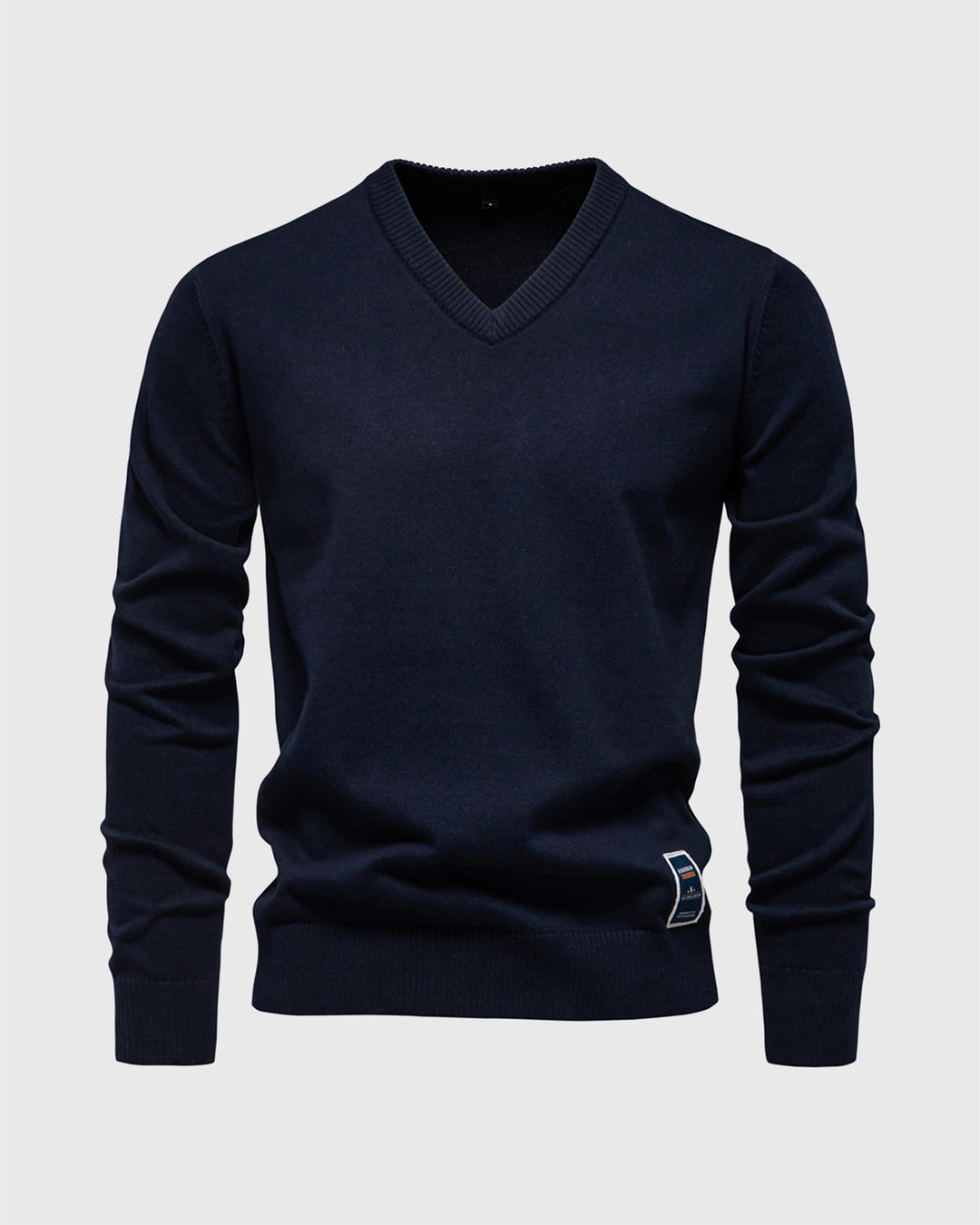 Fashionable men's V-neck sweater, ribbed texture & slim fit for ultimate comfort.
