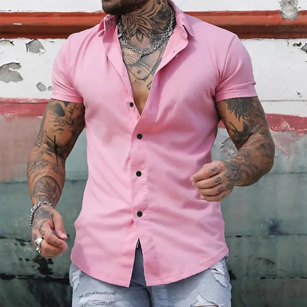Essential men's slim fit short sleeve top, great for spring/summer casual fashion.