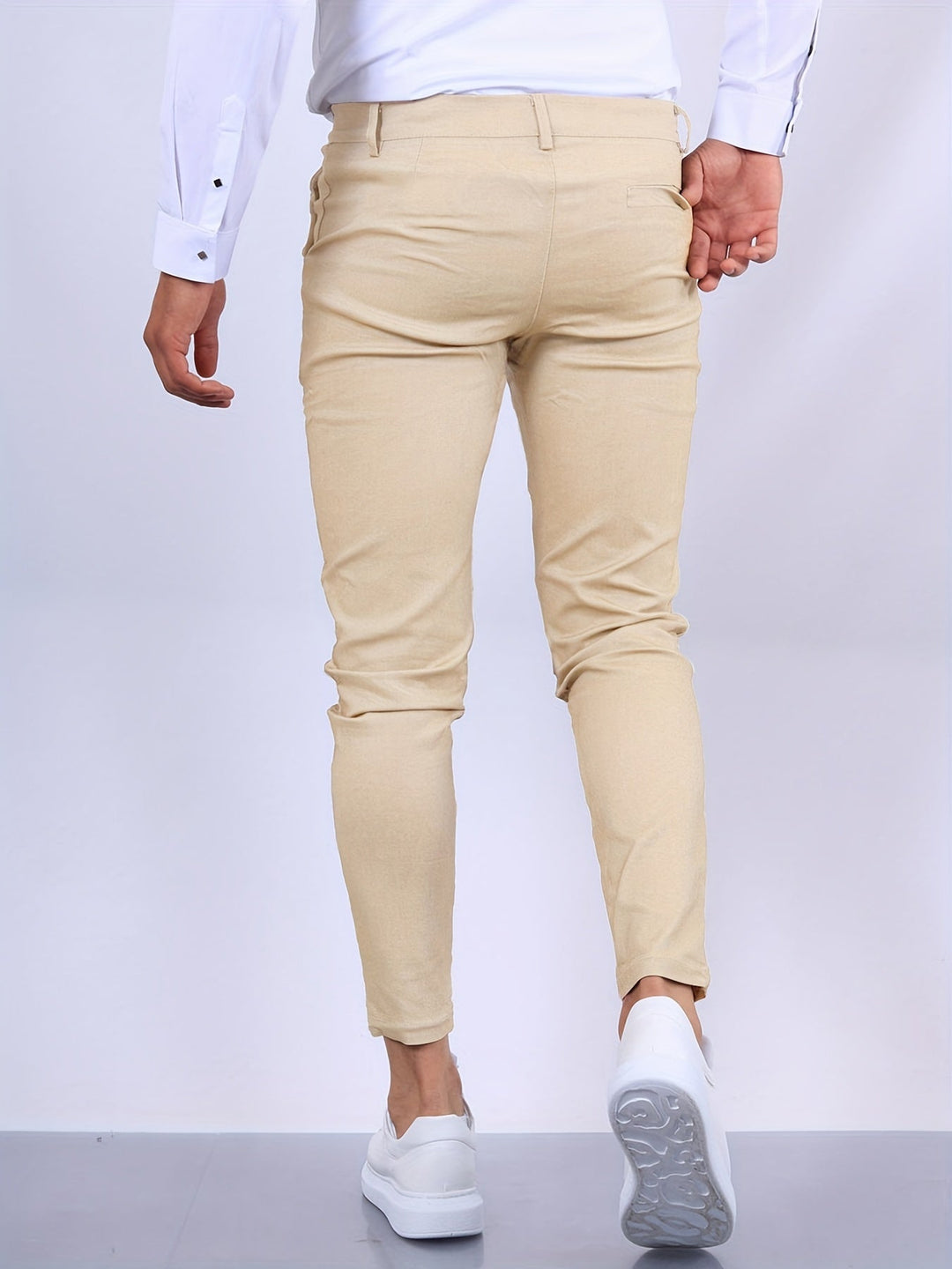 Men's versatile colored slim fit stretch chino trousers, perfect for modern wardrobes.