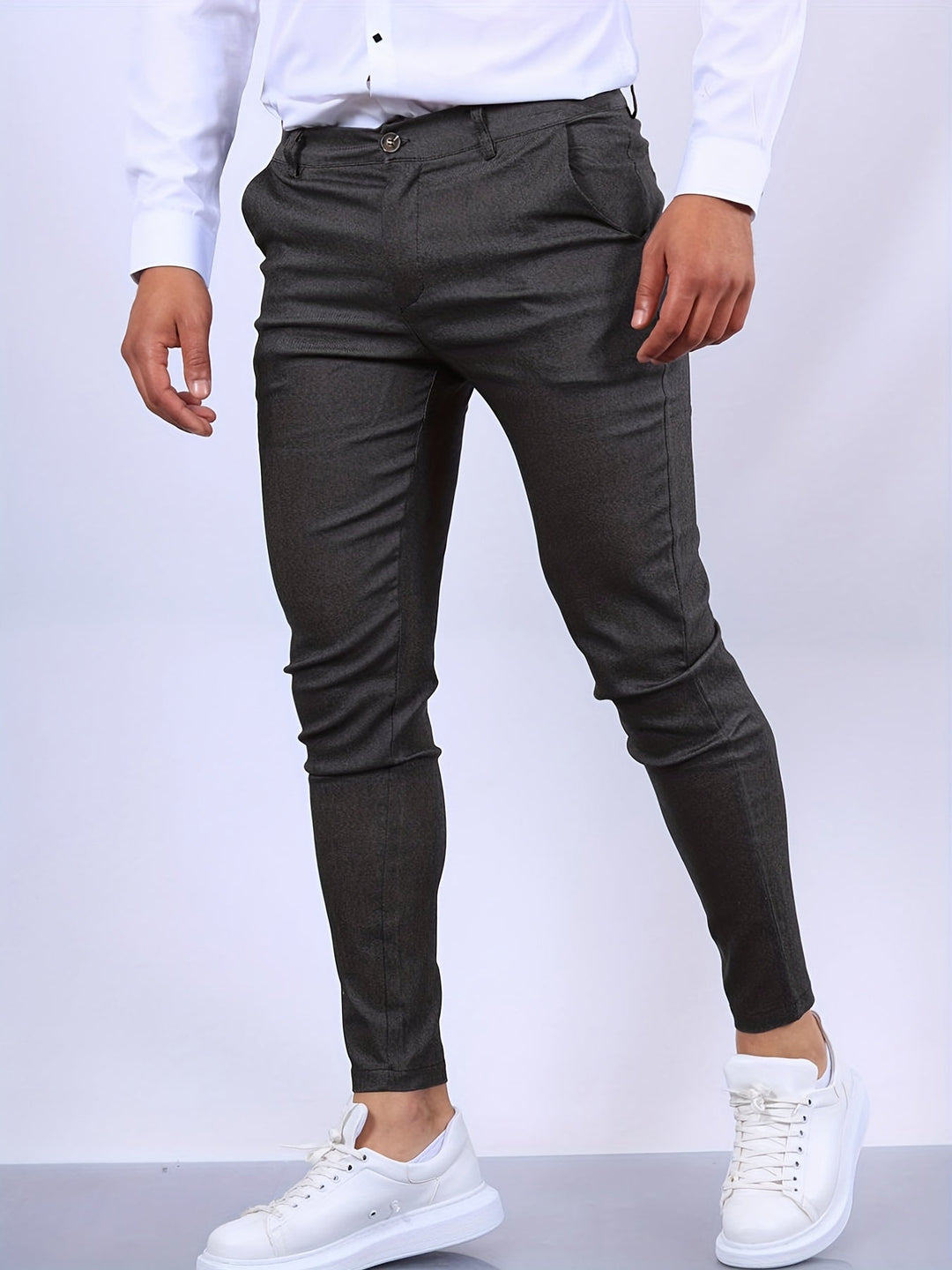 Men's casual slim fit stretch chinos, great for comfort and effortless everyday style.