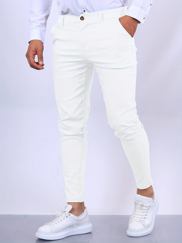 Durable men's slim fit stretch trousers, easy to pair for any smart or casual outfit.
