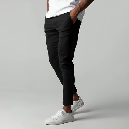 Stylish men's slim fit stretch chino trousers, essential bottoms for a modern wardrobe.