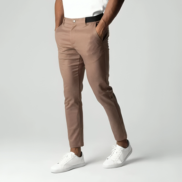 Durable & versatile men's slim fit stretch chinos, an essential bottom for any outfit.