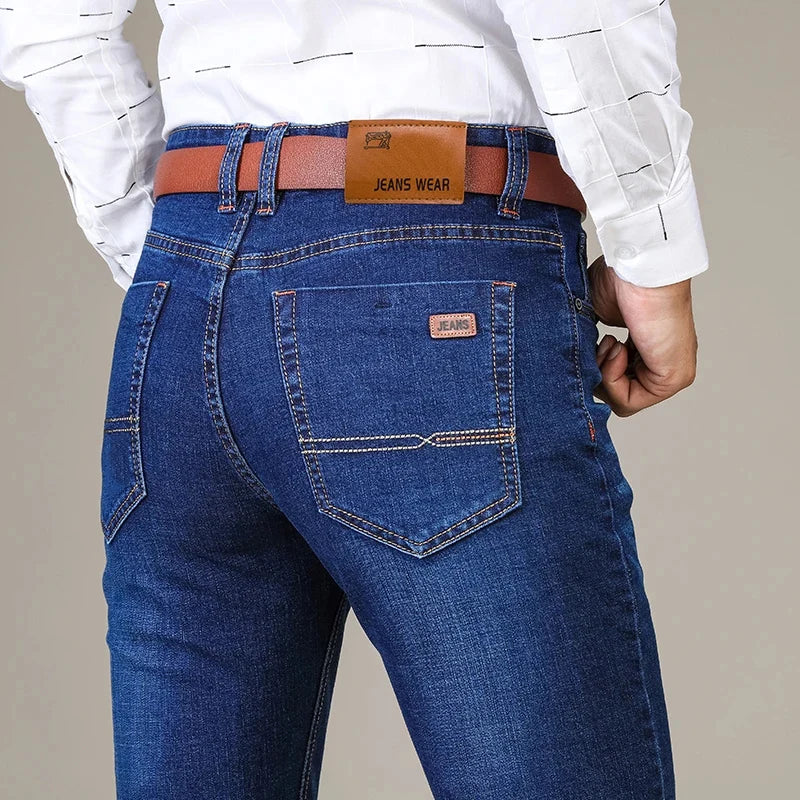 Men's slim fit stretch jeans, ideal for comfort & modern style.