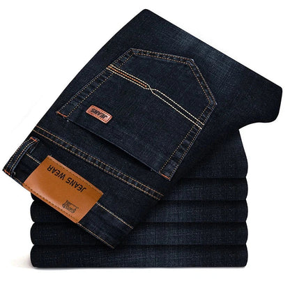 Durable men's slim fit stretch jeans, great for active casual wear & modern comfort.