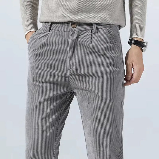 Men's slim fit tailored pants for modern style and versatile wear.