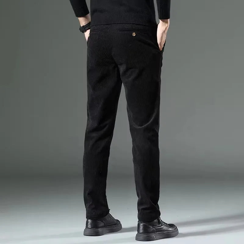 Stretch slim fit men's tailored trousers, comfortable for everyday & wrinkle resistant.