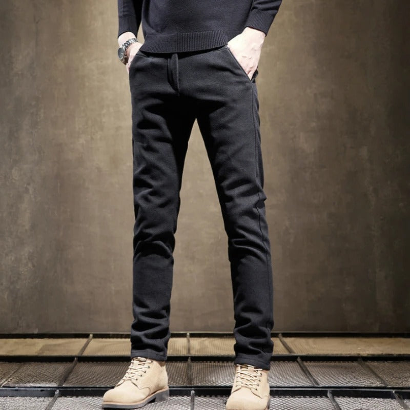 Men's slim fit tailored pants, ideal for modern comfort. Versatile for office wear, formal or casual looks.