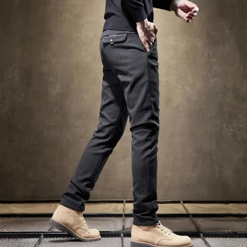 Modern fit men's slim fit tailored dress pants. Sharp, comfortable, perfect for office and formal events.