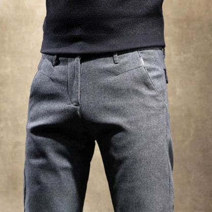 Versatile men's slim fit tailored pants, designed for modern comfort. Great for smart-casual or everyday wear.