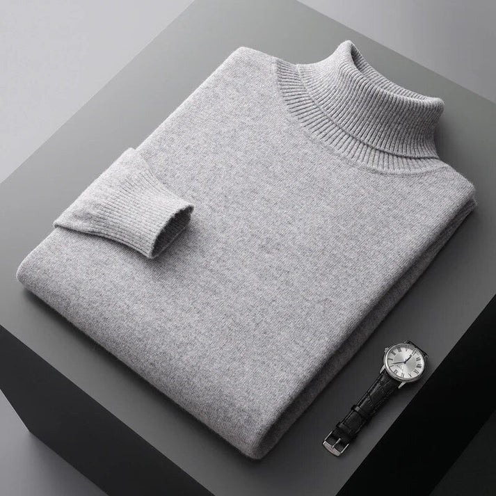 Stylish men's turtleneck sweater for smart casual wear. A versatile slim-fit pullover for modern men.