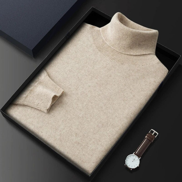 Elegant men's turtleneck for business casual or smart casual events. Long-sleeve for refined style.
