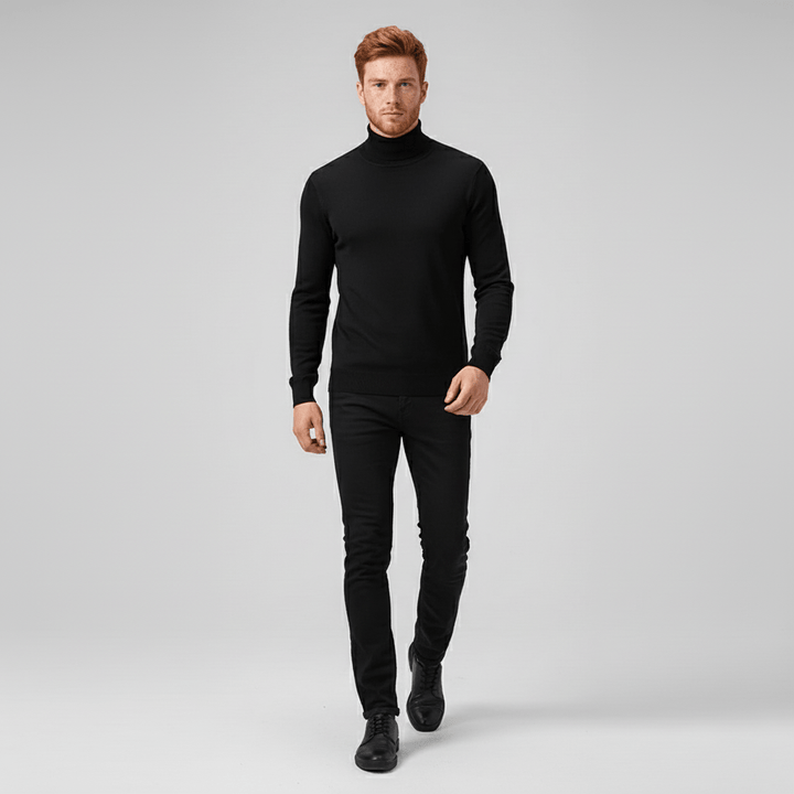 Premium men's slim-fit turtleneck sweater Toby, for a sophisticated and modern outfit.