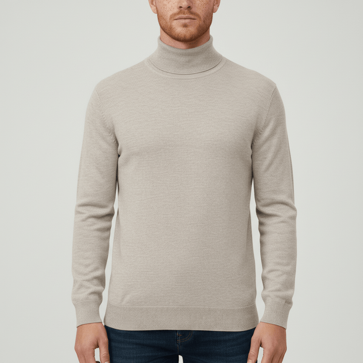 Comfortable & warm men's slim-fit turtleneck sweater Toby, for everyday elegant wear.