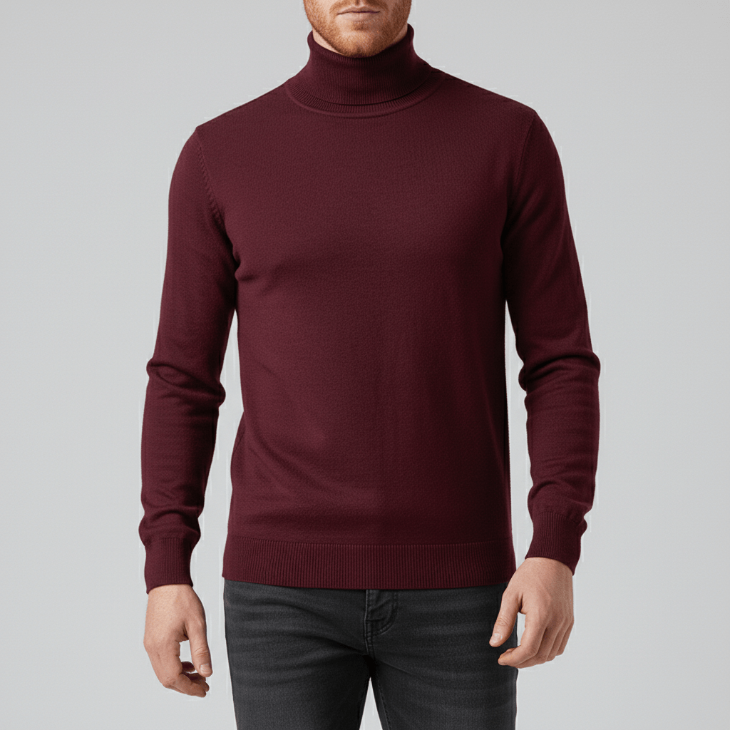 Men's versatile Toby slim-fit turtleneck sweater, combining warmth, comfort & modern style.