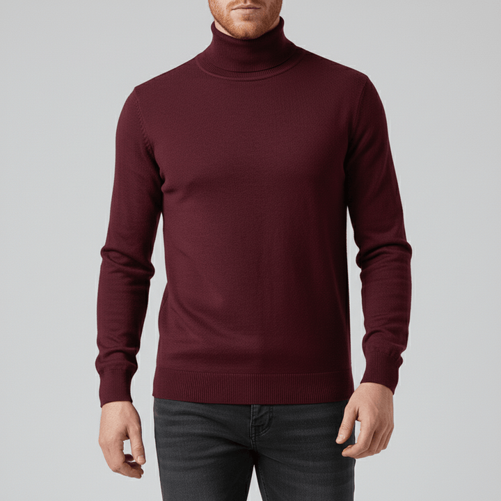 Men's versatile Toby slim-fit turtleneck sweater, combining warmth, comfort & modern style.
