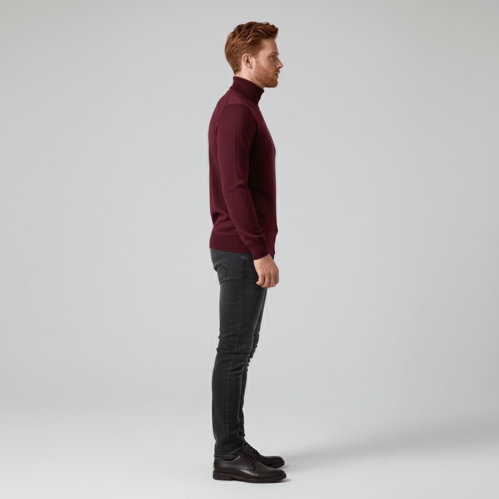 Stylish men's Toby slim-fit turtleneck sweater, perfect for modern layering and warmth.