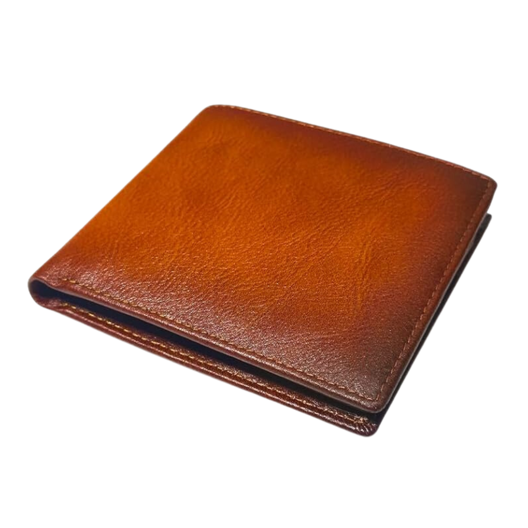 Stylish men's slim bifold wallet, RFID protected for cards. Ideal gift for men, fits easily in any pocket.
