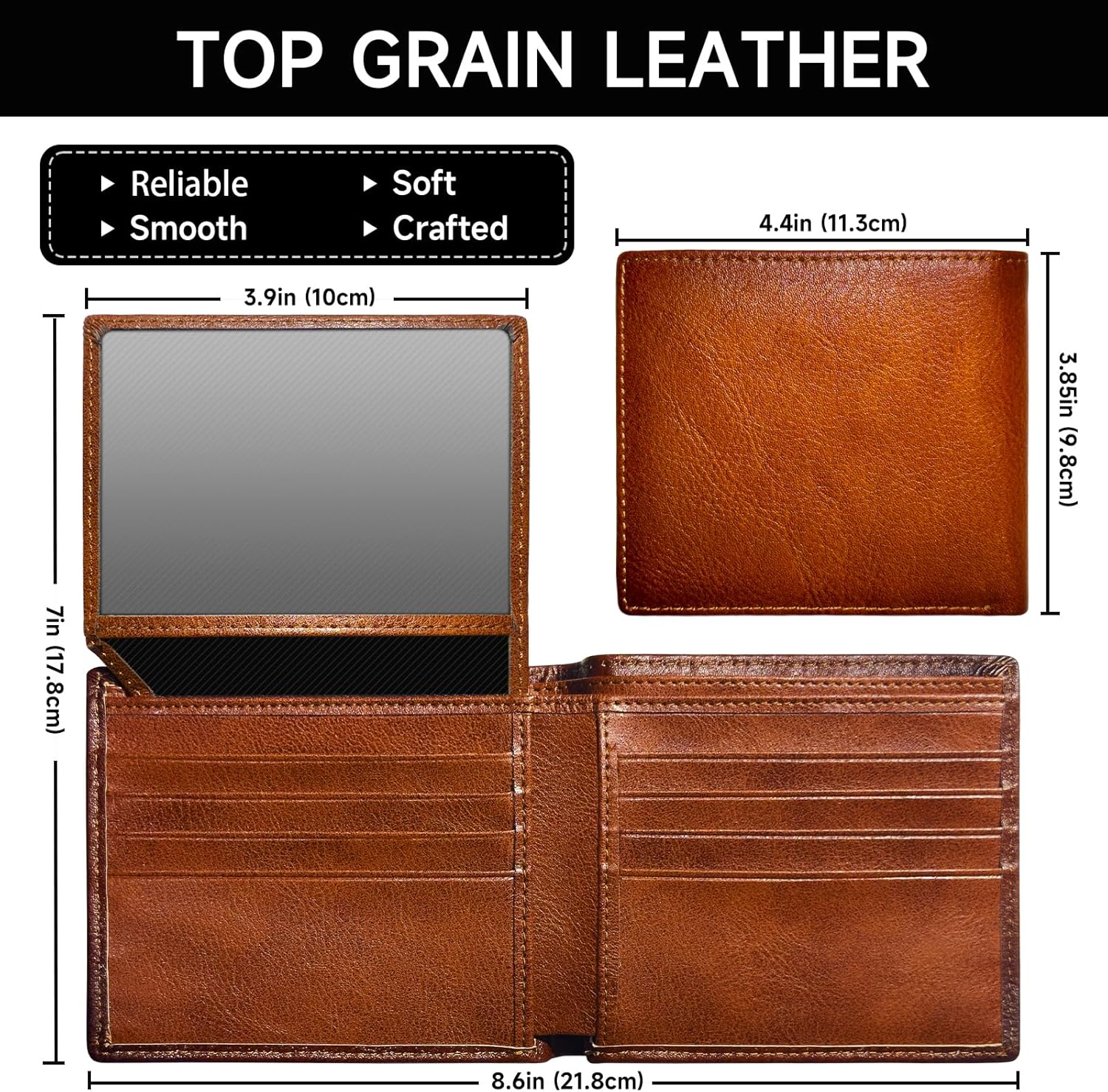 Secure RFID mens wallet, a slim bifold card holder for men, an excellent gift protecting essentials.
