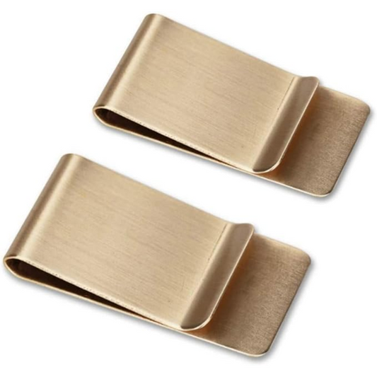 Men's slim stainless steel card holder & money clip set. Minimalist metal wallet, luxury accessory, and a great gift for him.