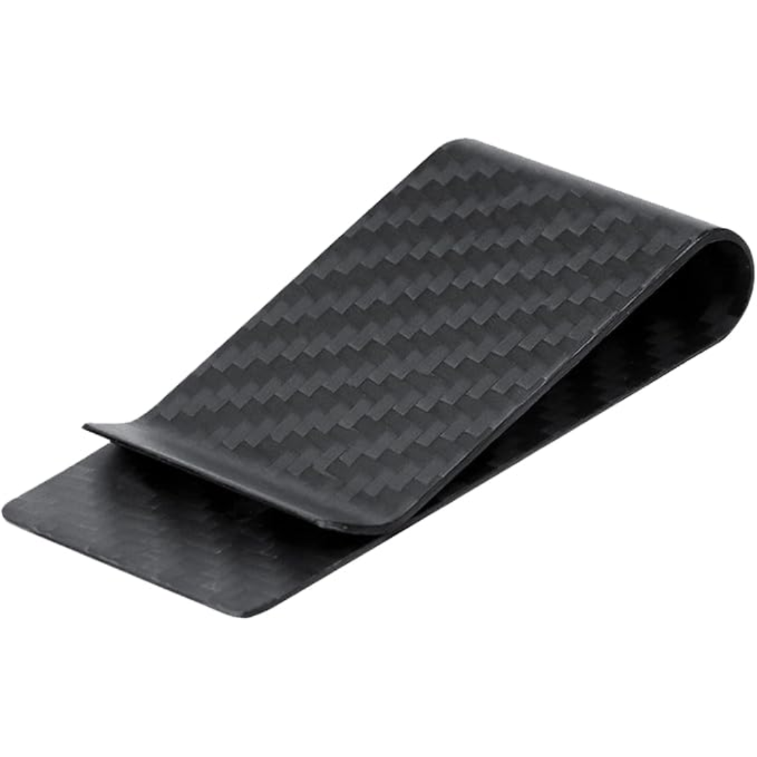 Close-up of men's luxury stainless steel card holder and money clip. Perfect minimalist gift for him, sleek design.