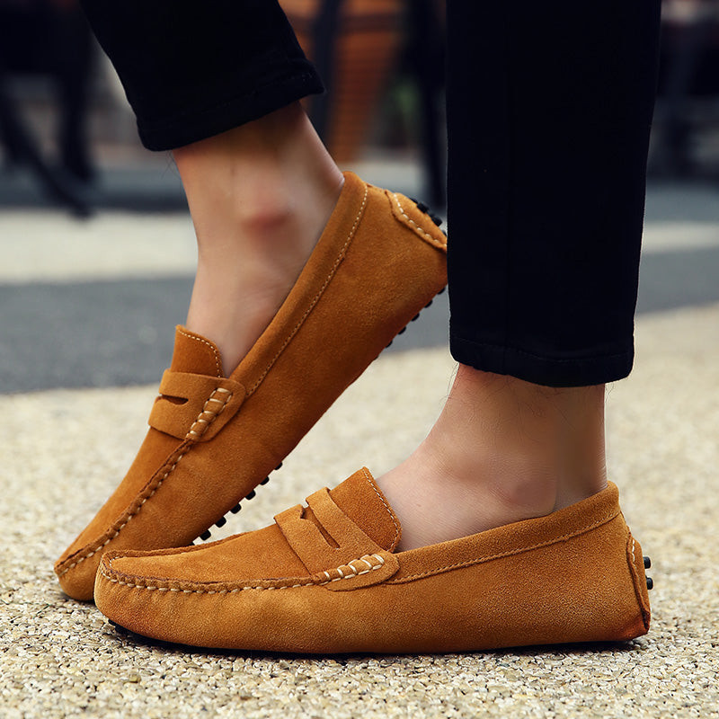 Casual men's slip-on loafers, providing ultimate comfort and easy style for everyday men's fashion footwear.